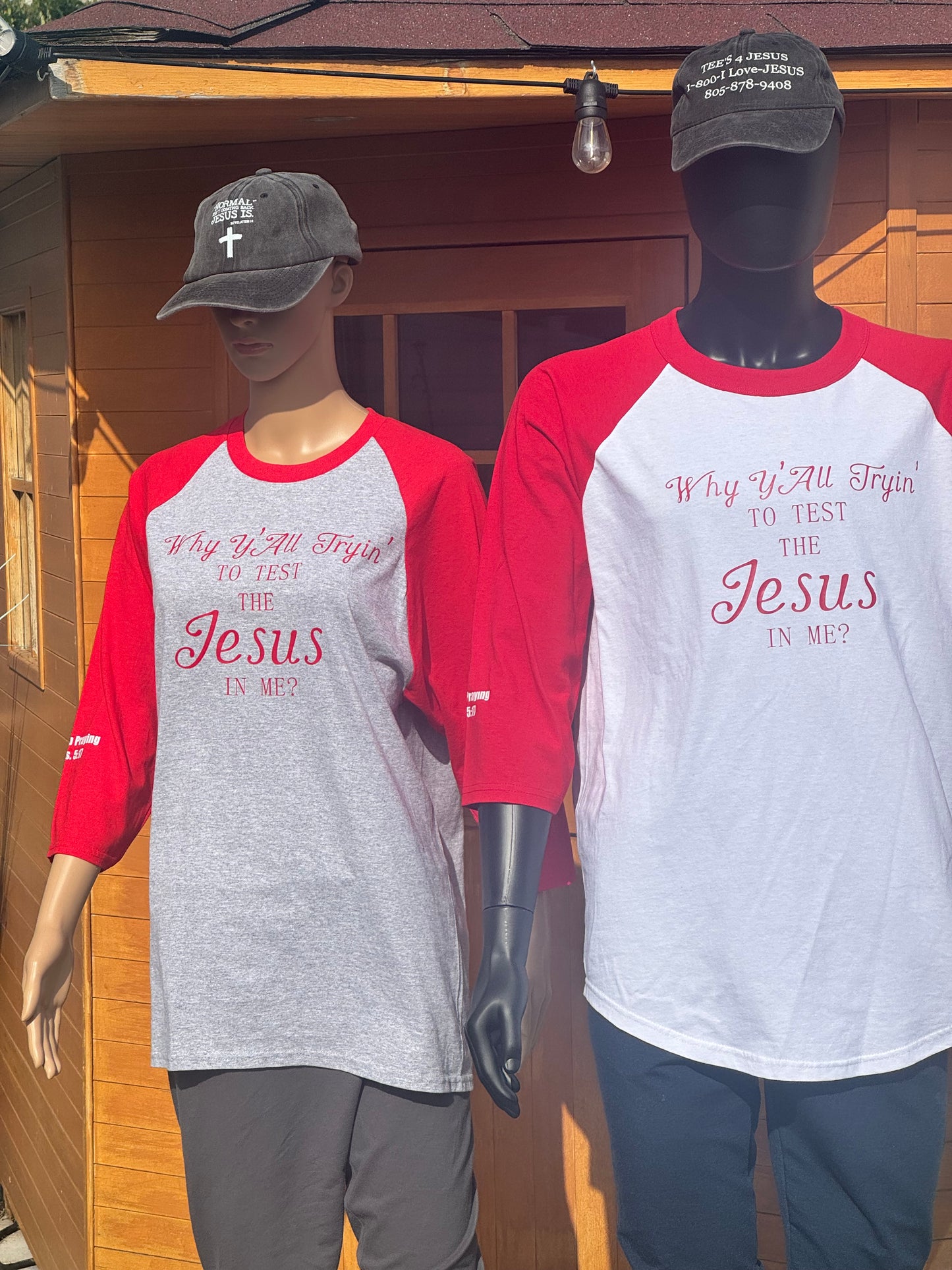 Why are y’all trying to test the Jesus in me? Baseball tee